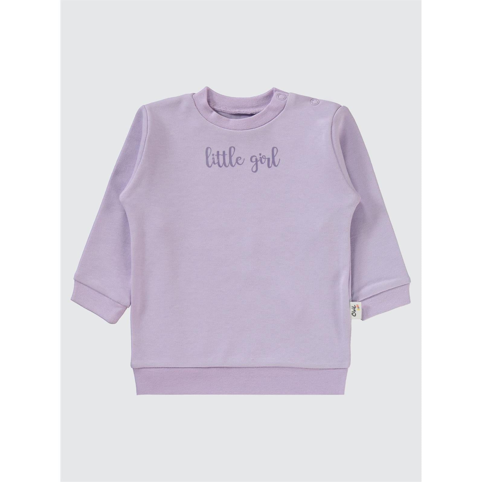 Civil Baby Little Girl Baskılı 6-18 Ay Takım - Lila