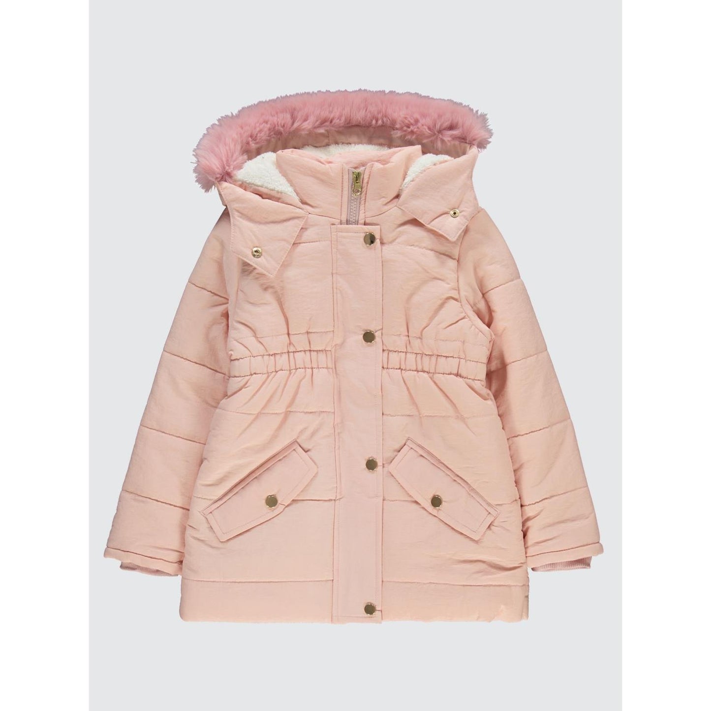 Civil Girls Bel Büzgülü 10-13 Yaş Mont - Pudra