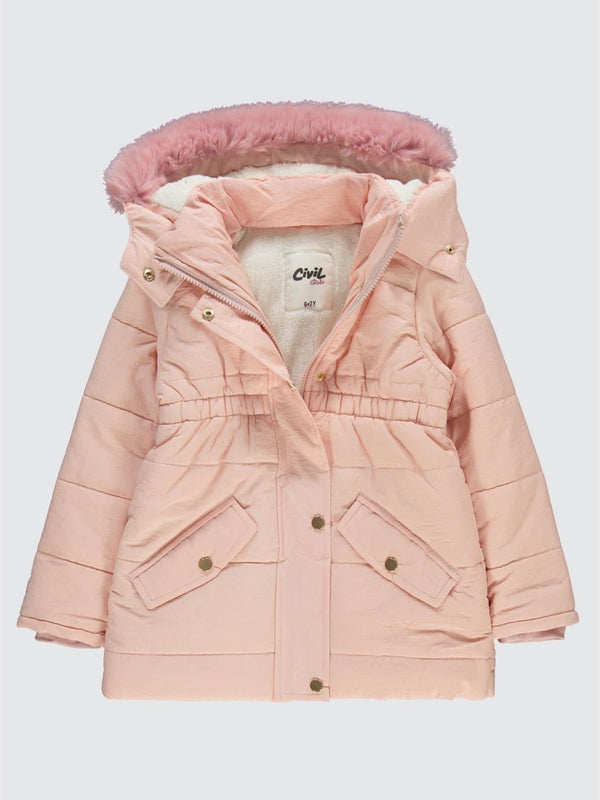 Civil Girls Bel Büzgülü 10-13 Yaş Mont - Pudra