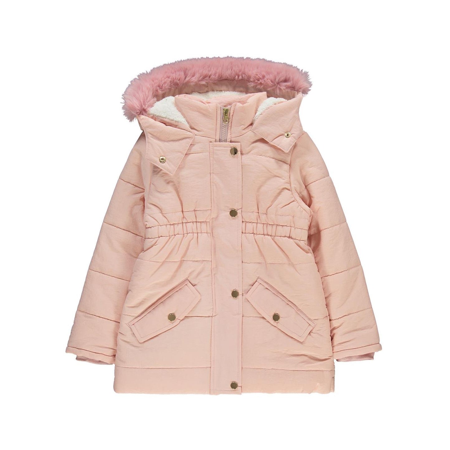 Civil Girls Bel Büzgülü 10-13 Yaş Mont - Pudra