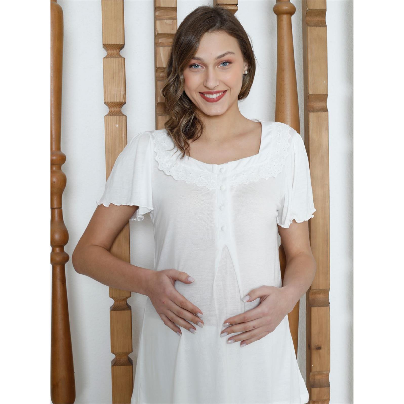 Limissi Loh.  Kare Yaka Aplikeli  Pijama Takımı - Ekru