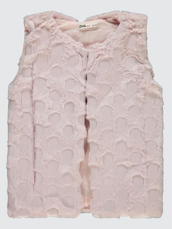 Civil Girls Pelüş 6-9 Yaş Yelek - Pudra