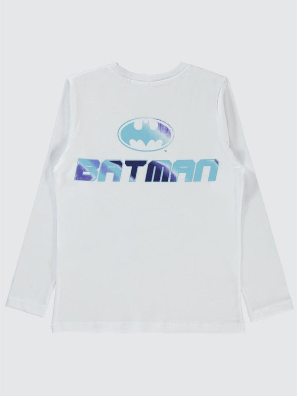 Batman Baskılı 10-13 Yaş Sweatshirt - Beyaz