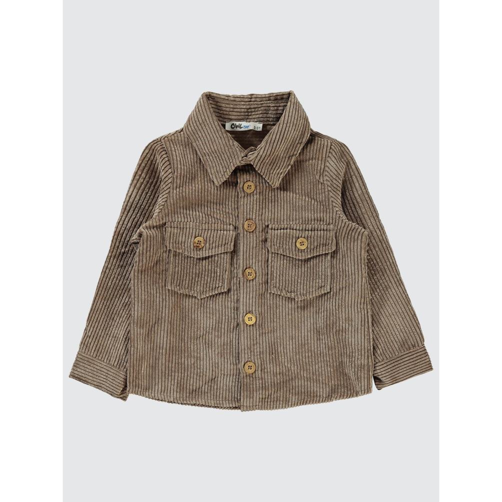 Civil Boys Çift Cepli 2-5 Yaş Gömlek - Kahverengi