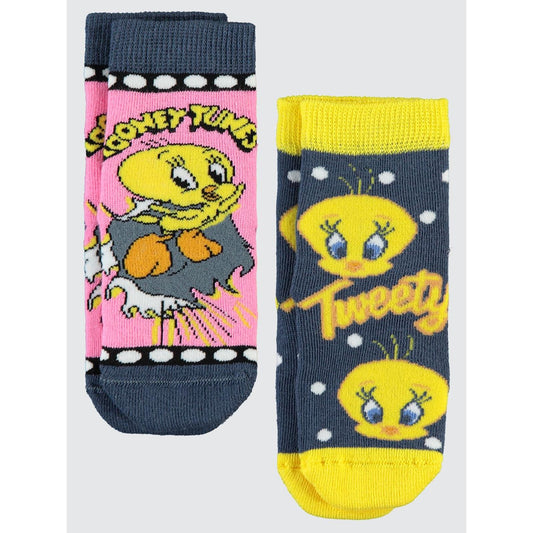 Tweety Havlu 2'li Kız Soket Çorap | Havlu | Okul Kreş ve Günlük Kullanım