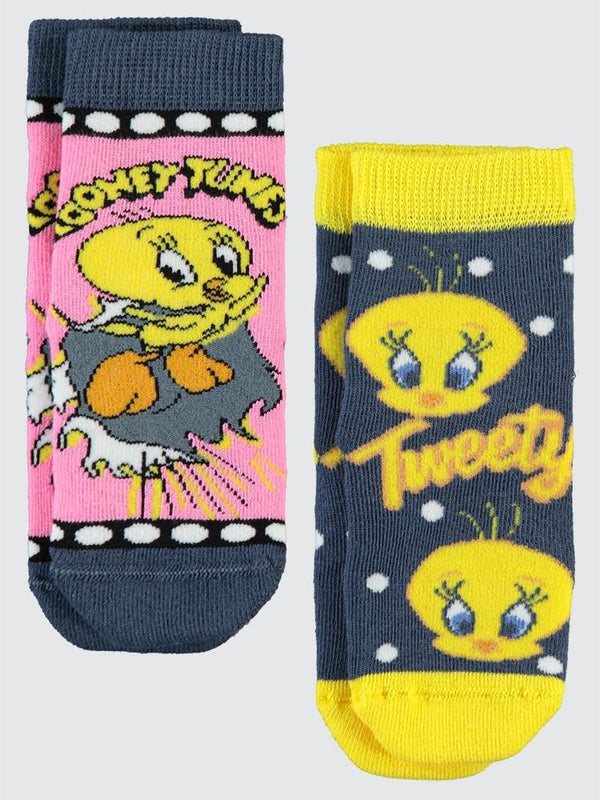 Tweety Havlu 2'li 2-12 Yaş Kız Soket Çorap