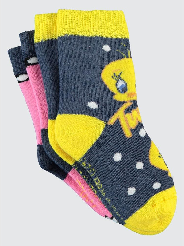 Tweety Havlu 2'li 2-12 Yaş Kız Soket Çorap