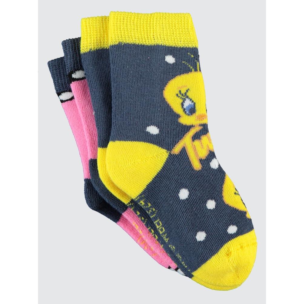 Tweety Havlu 2'li 2-12 Yaş Kız Soket Çorap