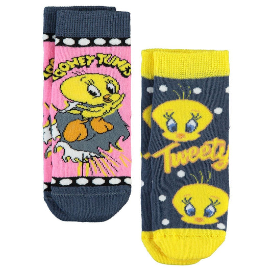 Tweety Havlu 2'li Kız Soket Çorap | Havlu | Okul Kreş ve Günlük Kullanım