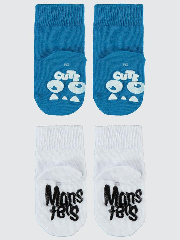 Civil Baby Monster Abs Baskı 6-18 Ay 2'li Bebek Erkek Çorap