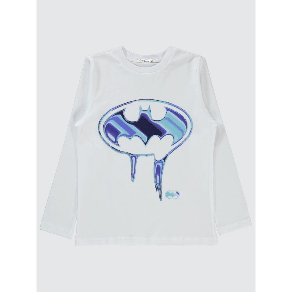 Batman Baskılı 10-13 Yaş Sweatshirt - Beyaz