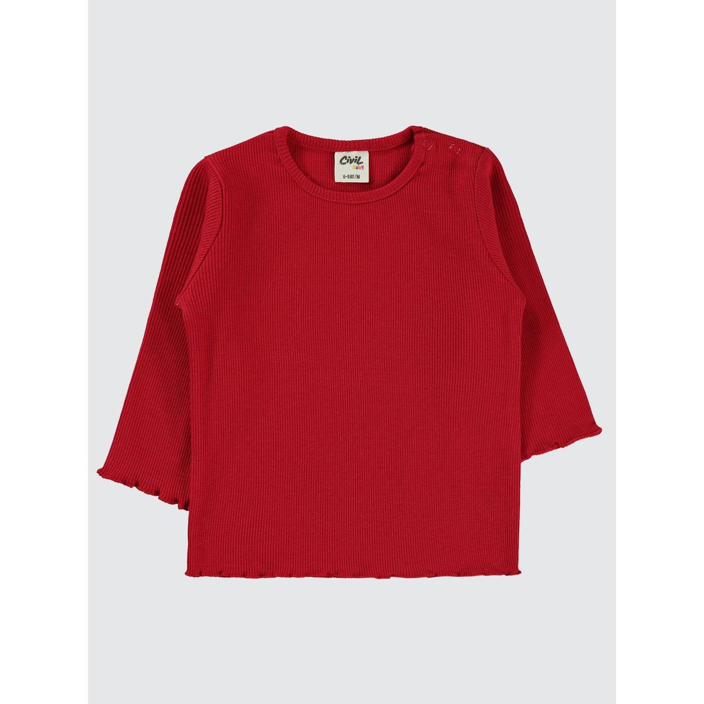 Civil Baby Kol Ucu Detaylı 6-18 Ay Sweatshirt - Kırmızı