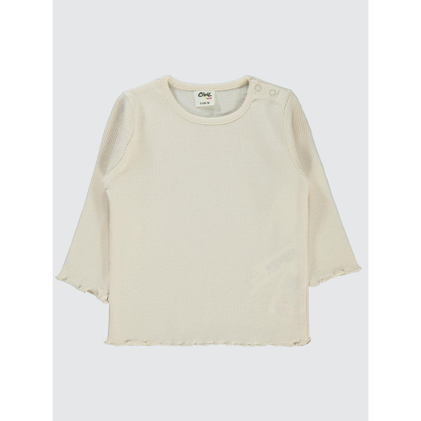 Civil Baby Kol Ucu Detaylı 6-18 Ay Sweatshirt - Fil Dişi
