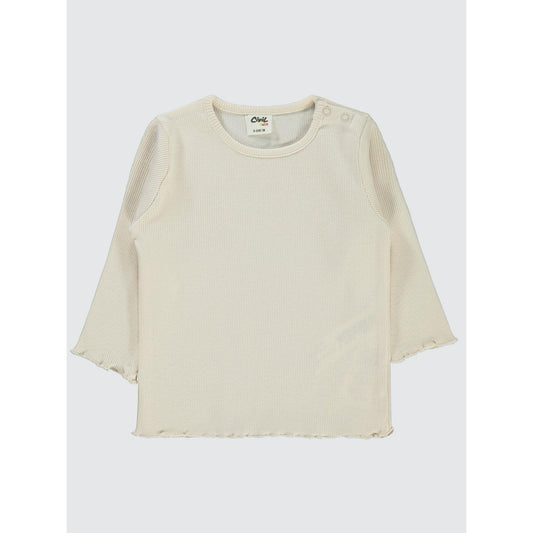 Civil Baby Kol Ucu Detaylı 6-18 Ay Sweatshirt - Fil Dişi