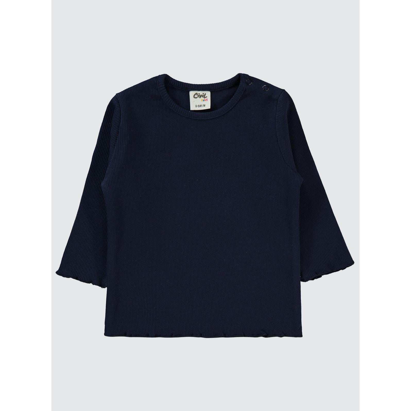 Civil Baby Kol Ucu Detaylı 6-18 Ay Sweatshirt - Lacivert