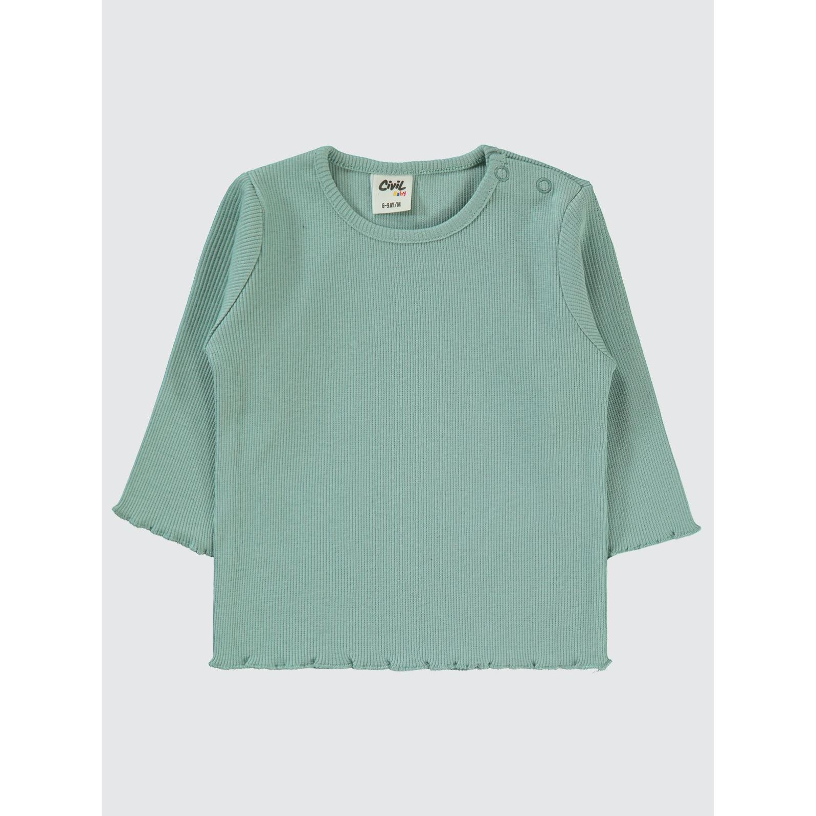 Civil Baby Kol Ucu Detaylı 6-18 Ay Sweatshirt - Yeşil