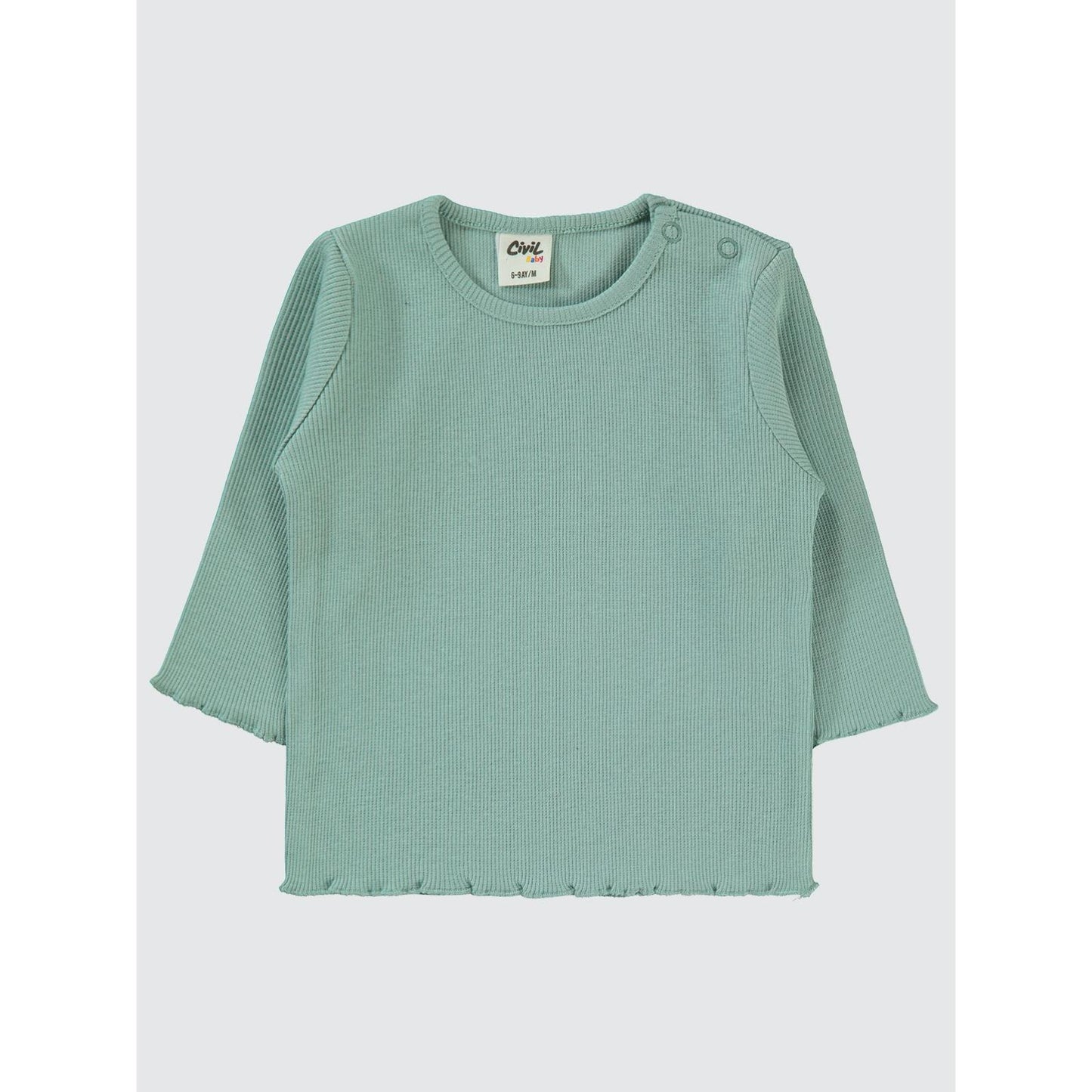 Civil Baby Kol Ucu Detaylı 6-18 Ay Sweatshirt - Yeşil