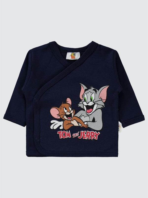 Tom ve Jerry Civil Baby Çizgi Empirme Zıbın Takımları - Kırmızı