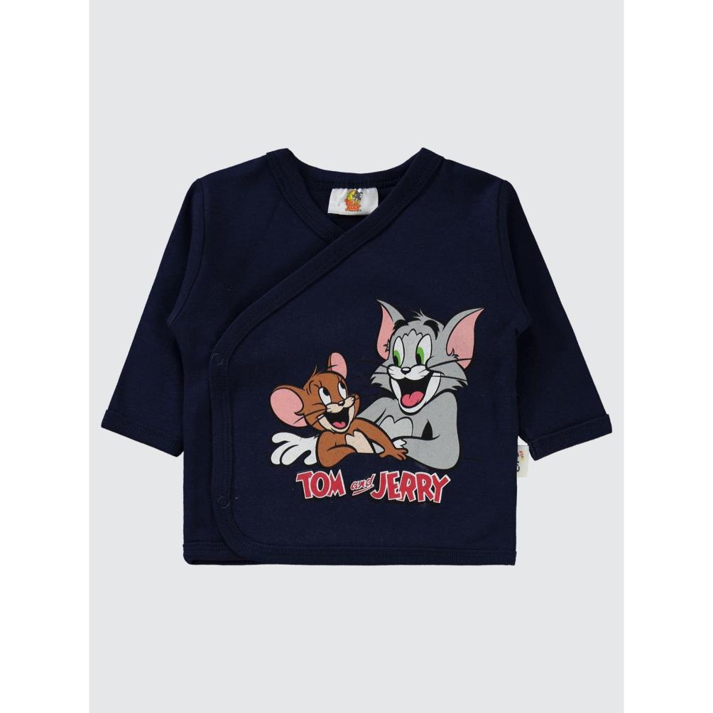Tom ve Jerry Civil Baby Çizgi Empirme Zıbın Takımları - Kırmızı