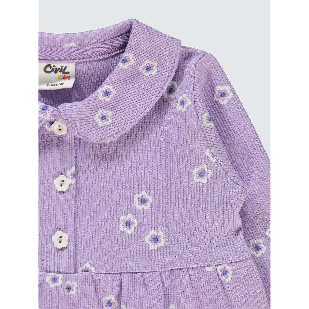 Civil Baby Bahar Çiçeği Empirme 6-18 Ay Elbise - Lila