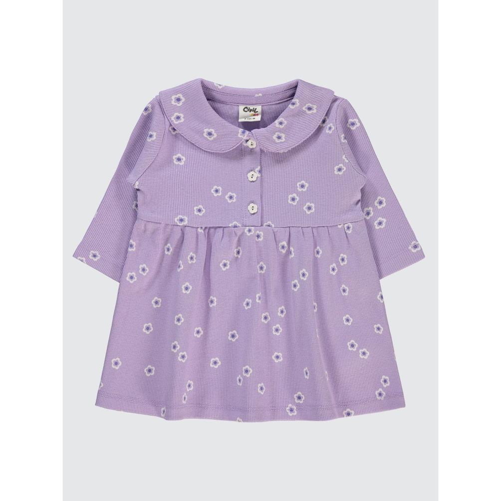 Civil Baby Bahar Çiçeği Empirme 6-18 Ay Elbise - Lila
