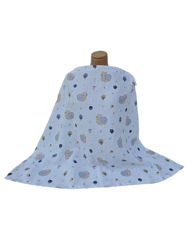 Yuar Baby Müslin Desenli Emzirme Önlüğü - Lacivert