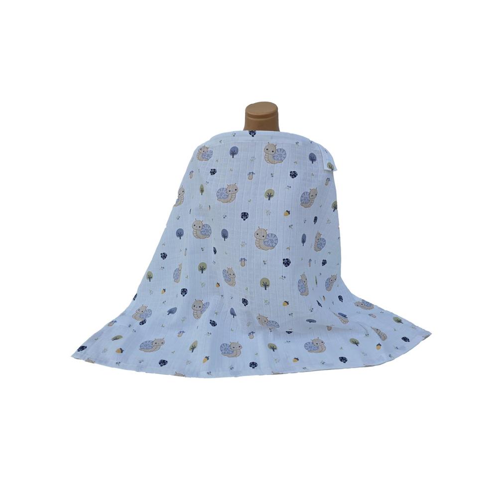 Yuar Baby Müslin Desenli Emzirme Önlüğü - Lacivert