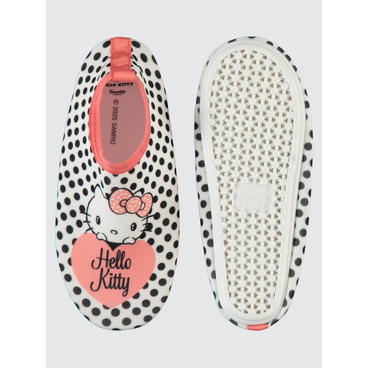 Hello Kitty Baskılı Tabanlı 31-35 Numara Deniz Ayakkabısı - Beyaz