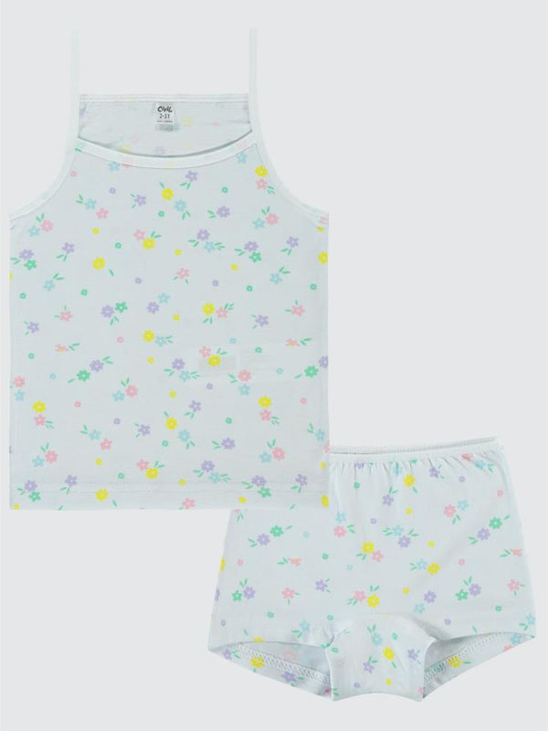 Civil Girls Çiçek Empirme Desen 2-10 Yaş İç Çamaşır Takım