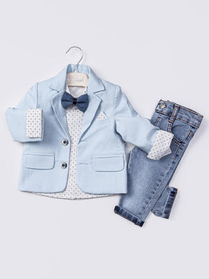 Concept Papyonlu Ceketli 4'lü 6-18 Ay Takım - Mavi