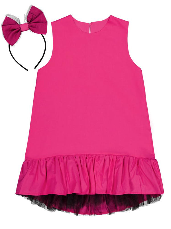 Shecco Babba Kız Çocuk Tütü Elbise Taç Takım Fuşya 5-8 Yaş - Yeşil