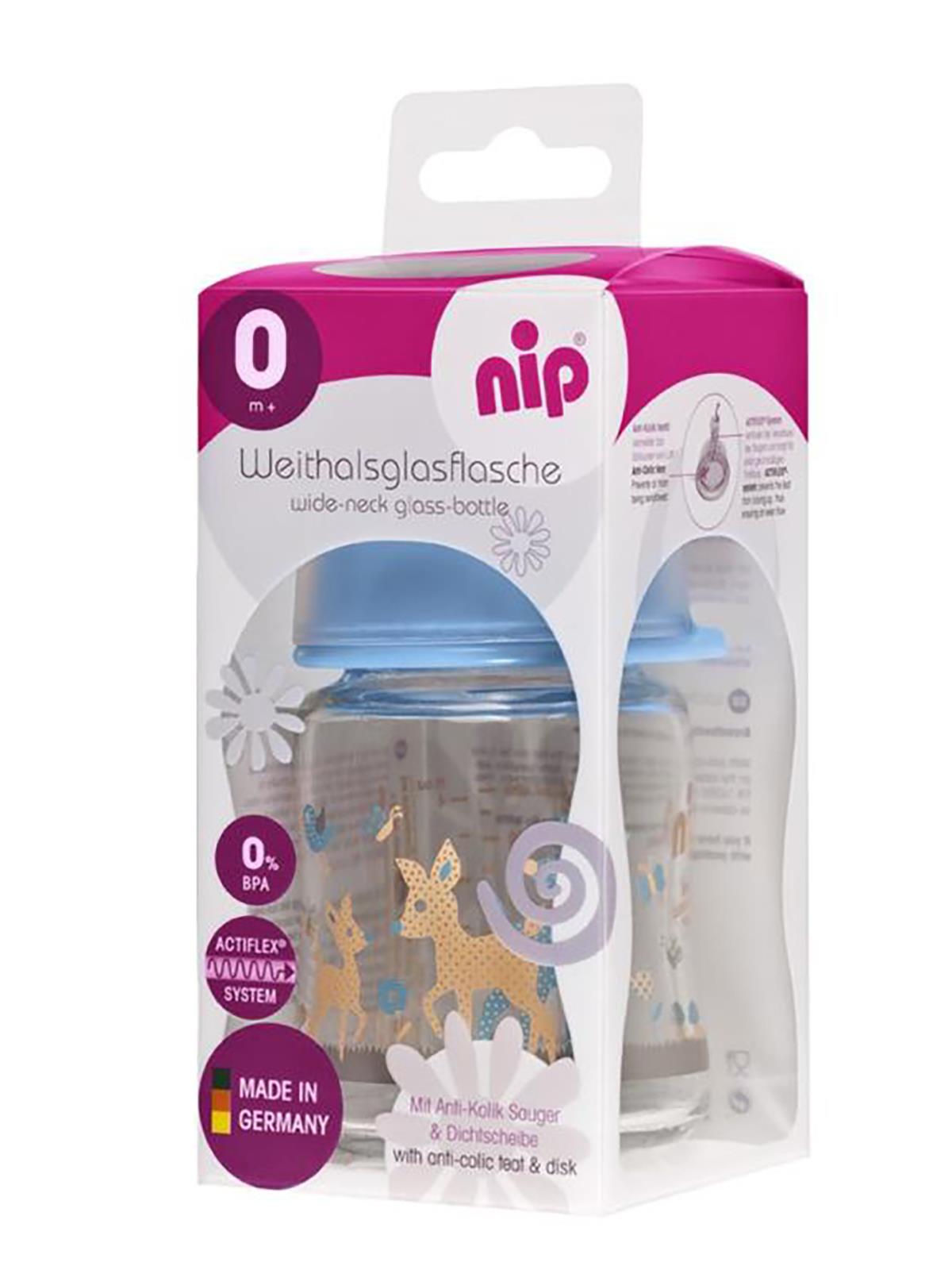 Nip 120 Ml Cam Biberon Erkek 0 Ay+ - Mavi