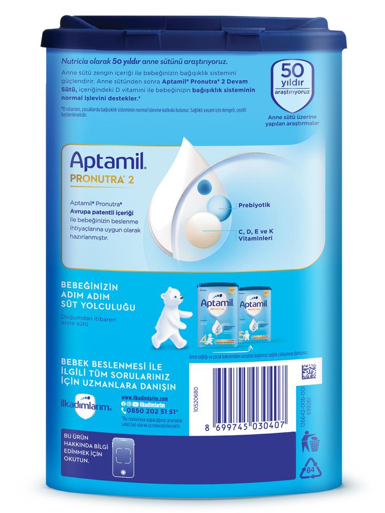 Aptamil 2 Devam Sütü 800 g  6-9 Ay Akıllı Kutu