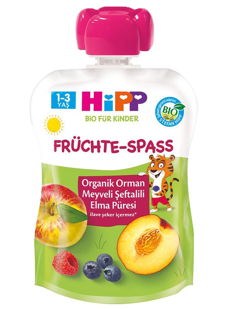 Hipp Organik Orman Meyveli Şeftalili Elma Püresi 90 gr