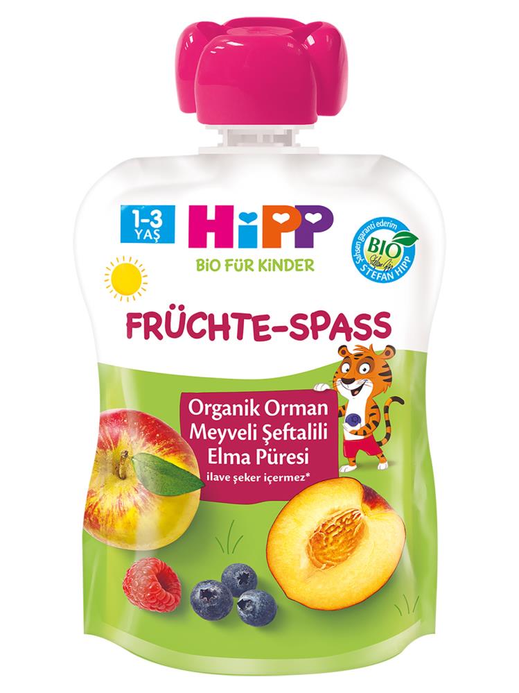 Hipp Organik Orman Meyveli Şeftalili Elma Püresi 90 gr