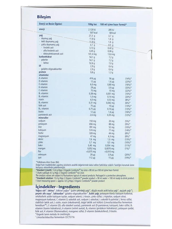 Hipp 2 Organik Combiotic Bebek Sütü 800 gr