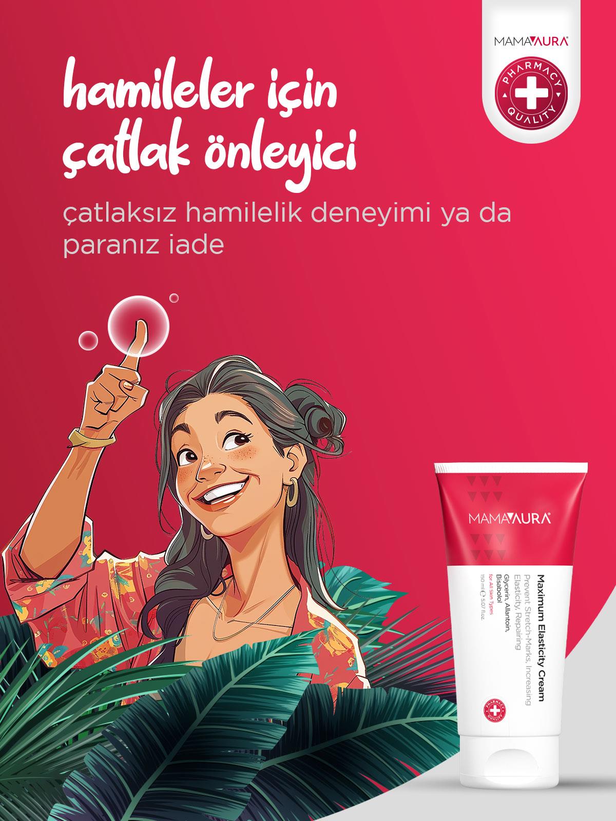 Mamaaura Hamileler Için Çatlak Önleyici - Maximum Elasticity Cream 150 ml