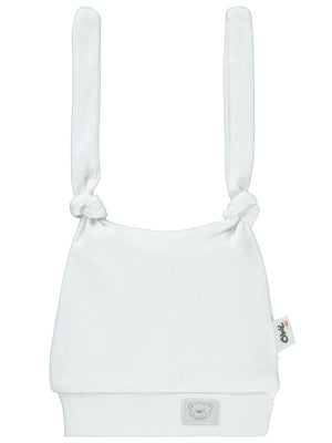 Civil Baby Ayıcık Kafası Çift Bağlamalı Unisex Bere - Beyaz