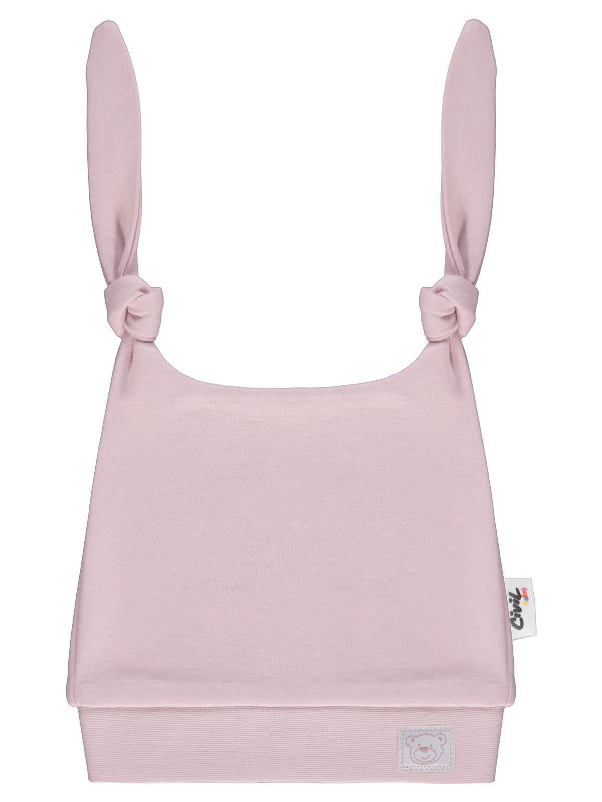 Civil Baby Ayıcık Kafası Çift Bağlamalı Unisex Bere - Pembe