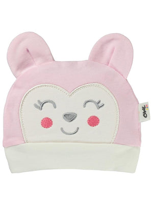 Civil Baby Maymun Kafa Nakış Unisex Kulaklı Bere - Pembe
