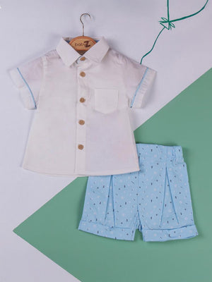 Baby Zz Gömlek Şort 6-18 Ay Takım - Mavi