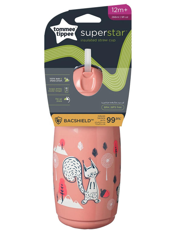 Tommee Tippee Isı Yalıtımlı Pipetli Bardak 266 ml -  - Pembe