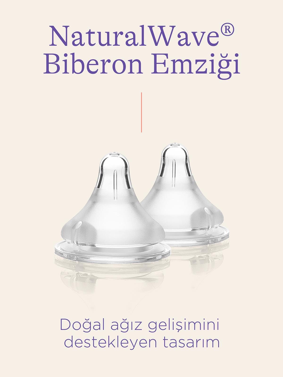 Lansinoh Natural Wave 2'li Biberon Emziği Yavaş Akış
