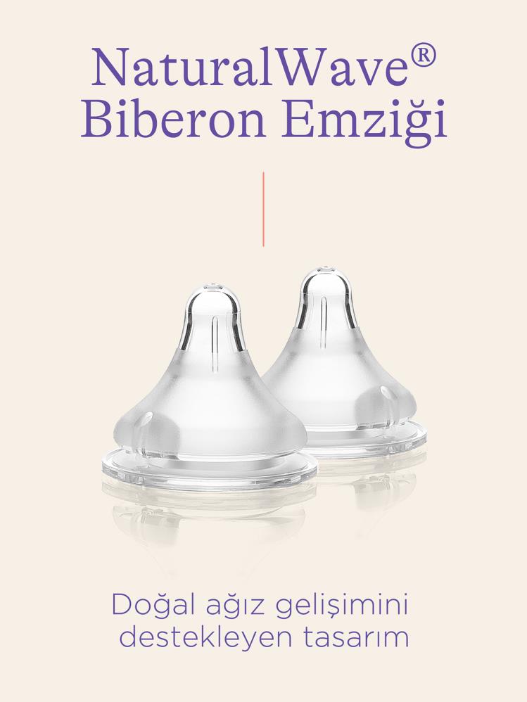 Lansinoh Natural Wave 2'li Biberon Emziği Orta Akış