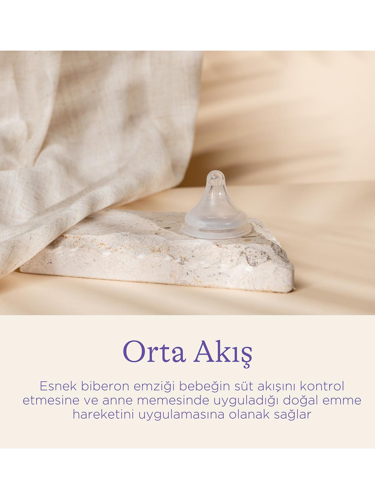 Lansinoh Natural Wave 2'li Biberon Emziği Orta Akış