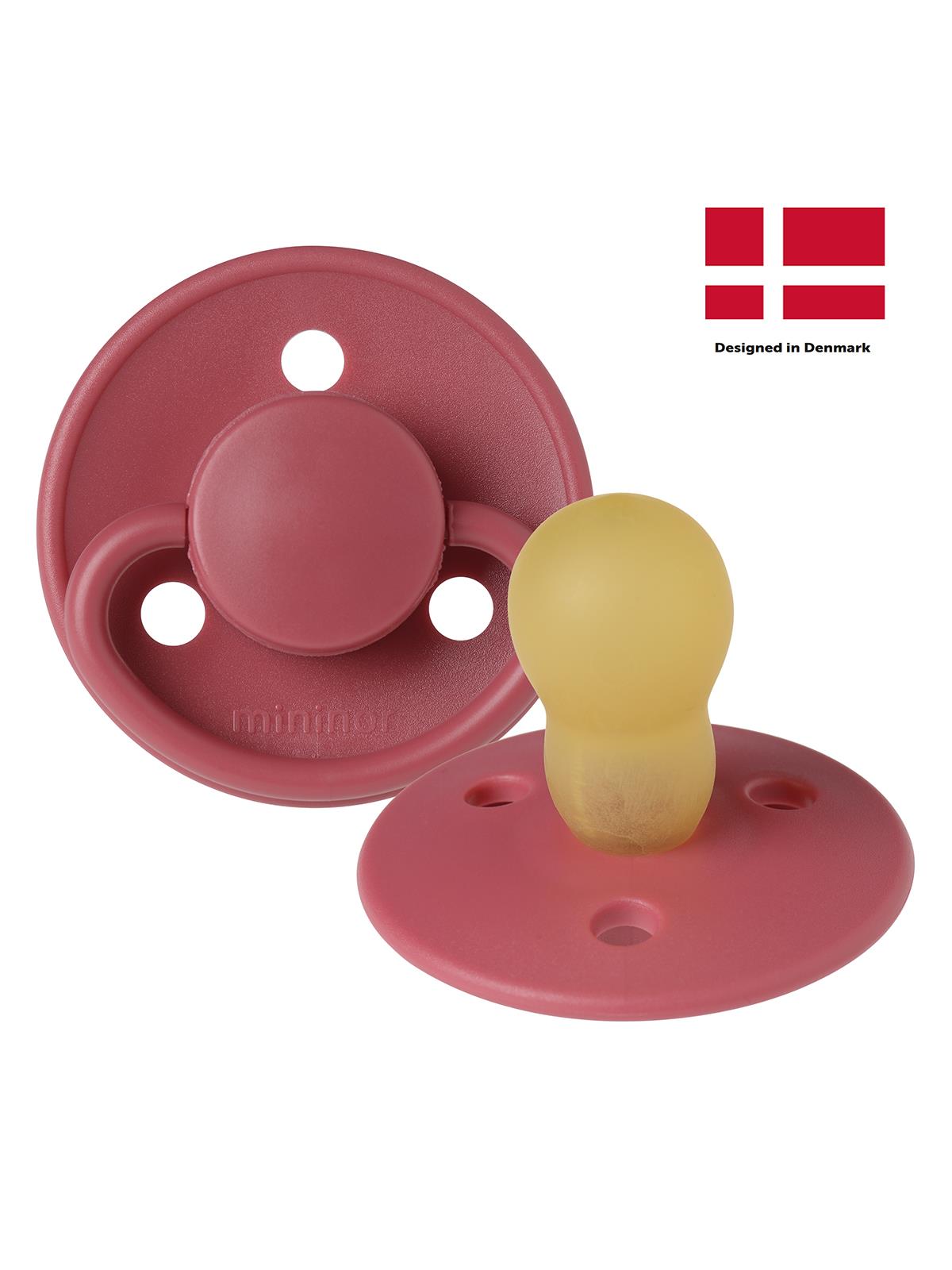 Mininor Kauçuk Emzik 0+ Ay - Heat Flower - Bordo