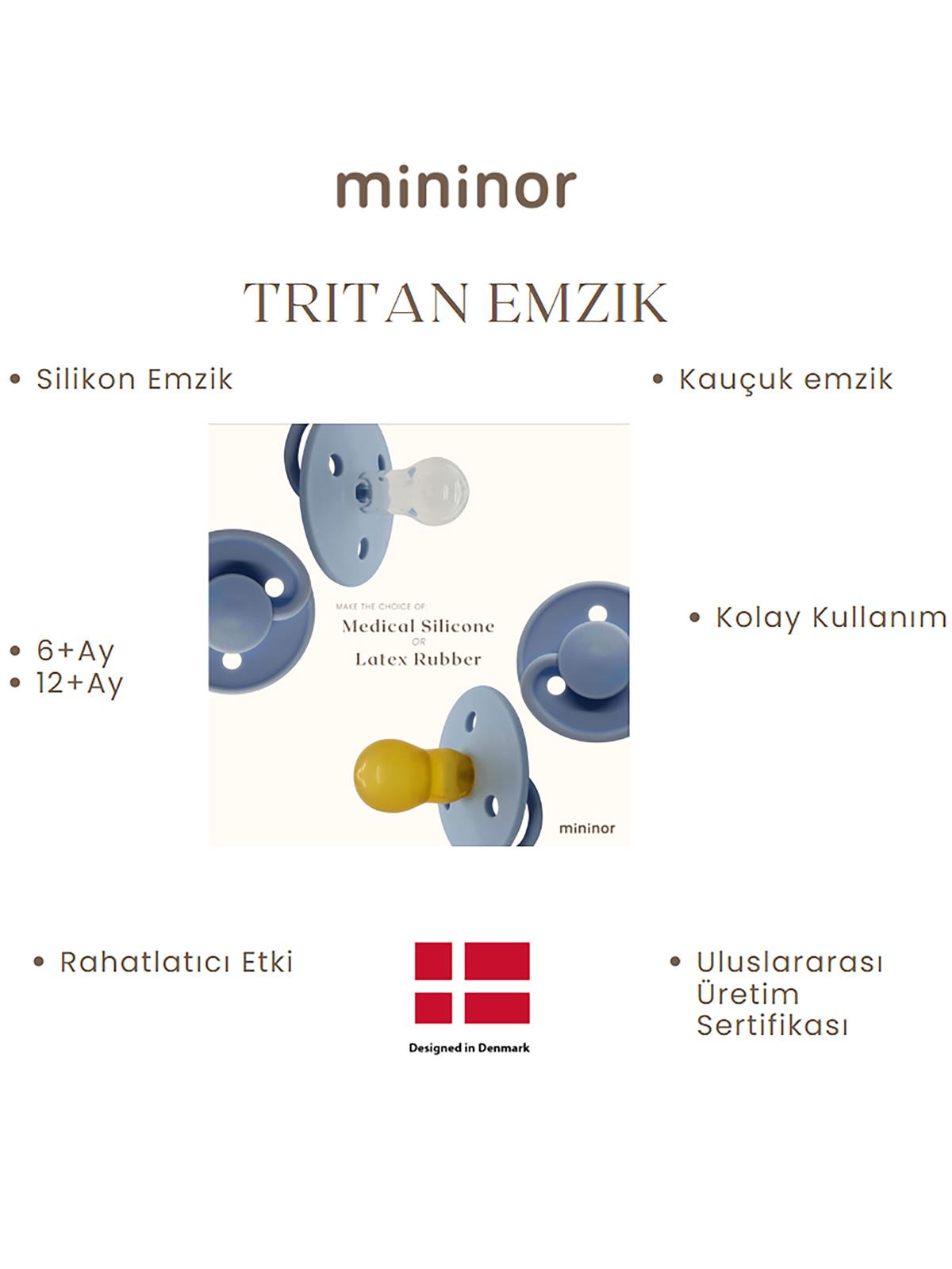 Mininor Kauçuk Emzik 12+ Ay - Moss Green - Kahve