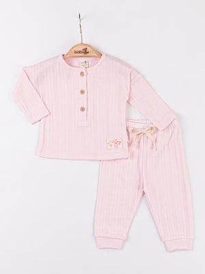 Baby Zz Zürafa Nakışlı 6-18 Ay Takım - Pembe