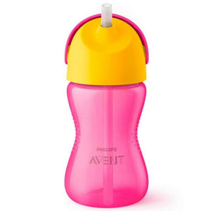 Avent Desenlı Pıpetlı Bardak Pembe-Sarı 300 ml