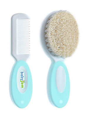 Babyjem Fırca Tarak Setı Dogal Kıl - Mavi